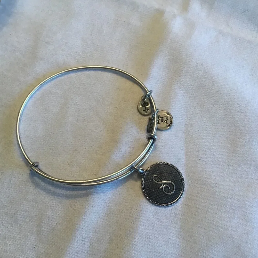 Alex & Ani Silvertone “S” Initial Bracelet